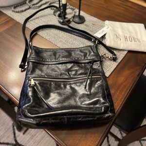 Hobo International Women's Leather Liberty Convertible Crossbody Bag Black